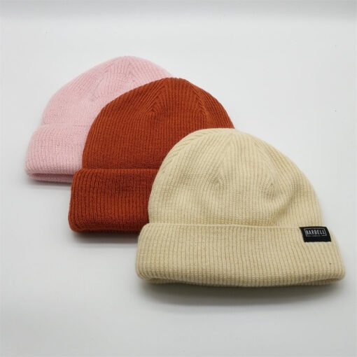 Sufox 231220 Custom Woven Label Pink Cuffed Beanie Hat