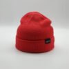 Sumkcaps 231194 Custom Woven Label Red Wool Knitted Beanie Hat