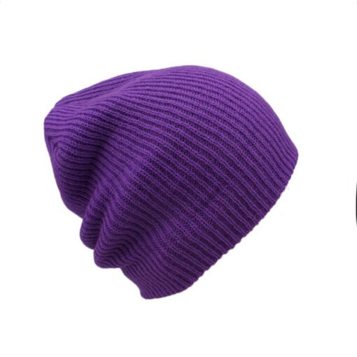 Sufox 231420 Custom Woven Label Purple Kintted Beanie Hat