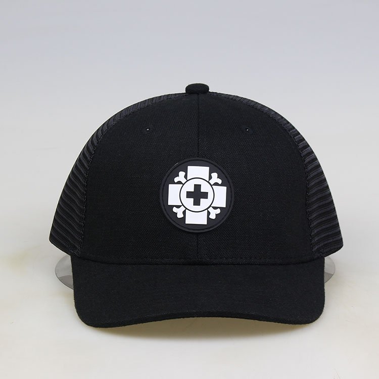 Cappelli trucker in tela a 6 pannelli con logo Ruber Patch all'ingrosso