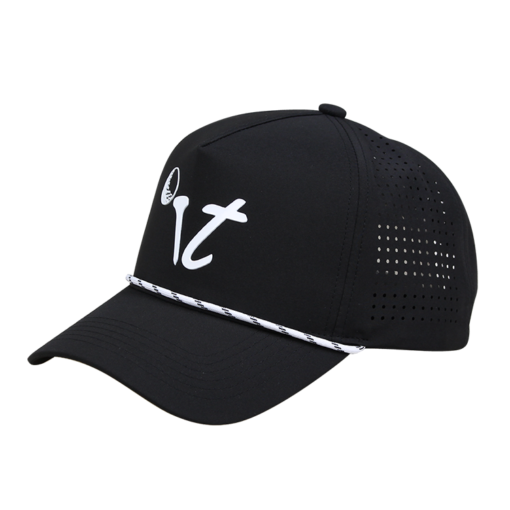 Black Golf Rope Hats with Silicon Printing Logo Wholesale