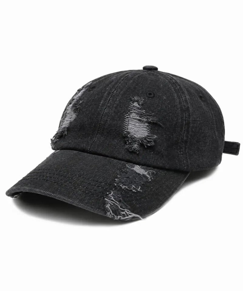 Casquette « Dad Hat » en denim vintage délavé, broderie à l'ancienne - Vente en gros