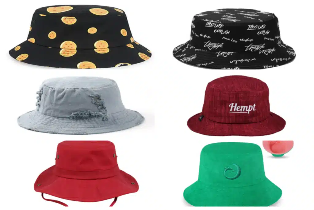 Colore e stampa del cappello a secchiello