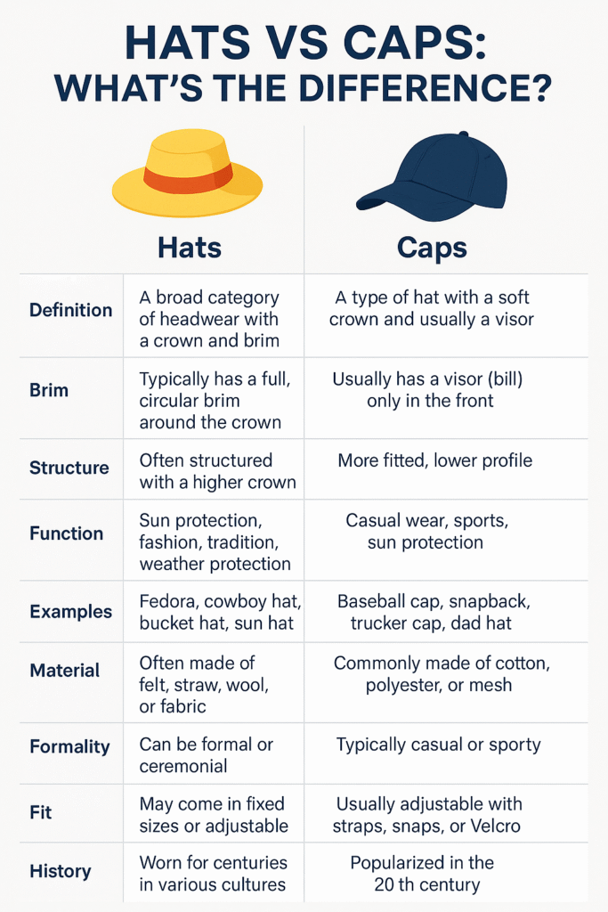 Sombreros y gorras: ¿Cuál es la diferencia?