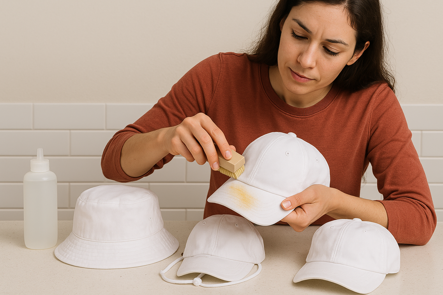 Pulire i cappelli bianchi senza ingiallire