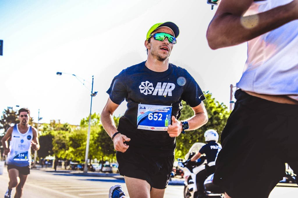 Wearing a well-fitting hat for exercise
