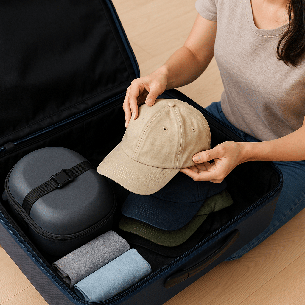 Pack Baseball Hats While Traveling