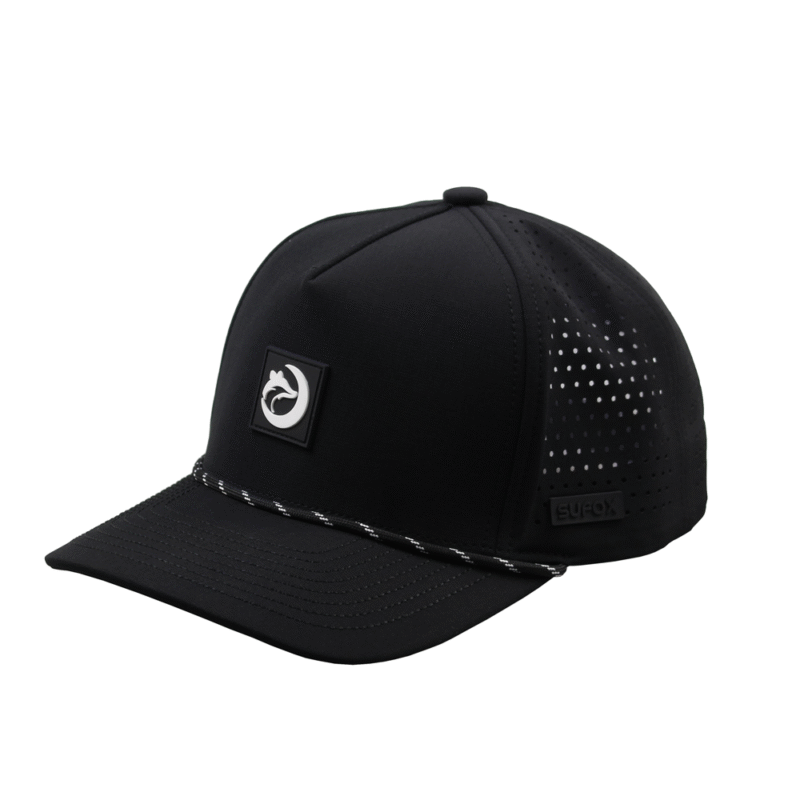 Black polyester rope hat