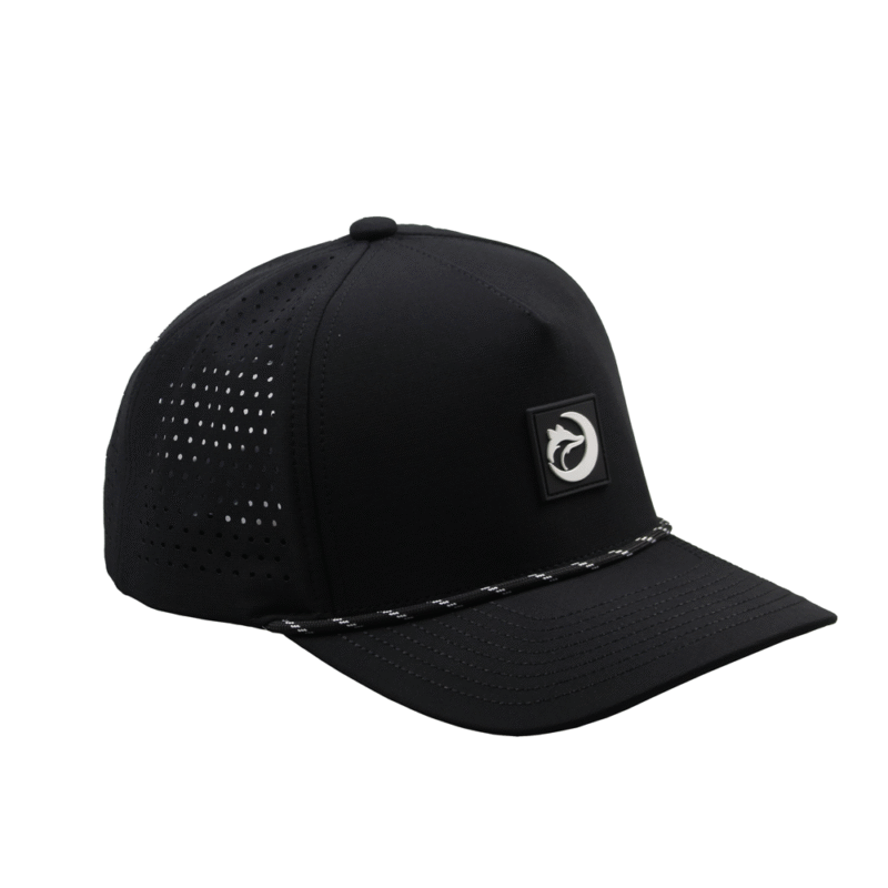 Black polyester rope hat