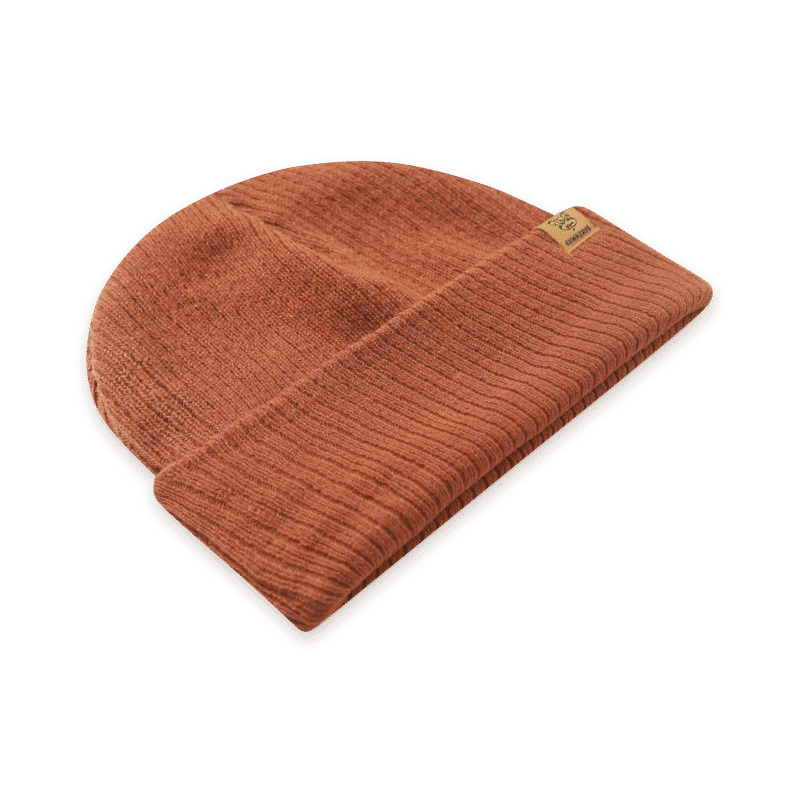 Rusty Red Waffle Cuffed Beanies