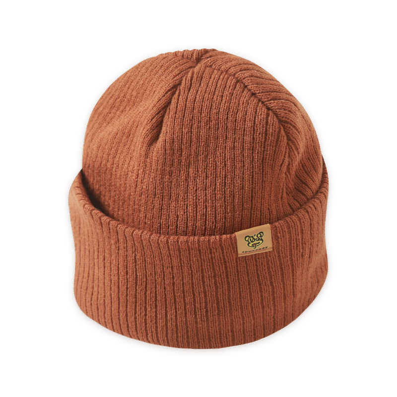 Rusty Red Waffle Cuffed Beanies
