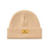 Beige Waffle Cuffed Beanie 2