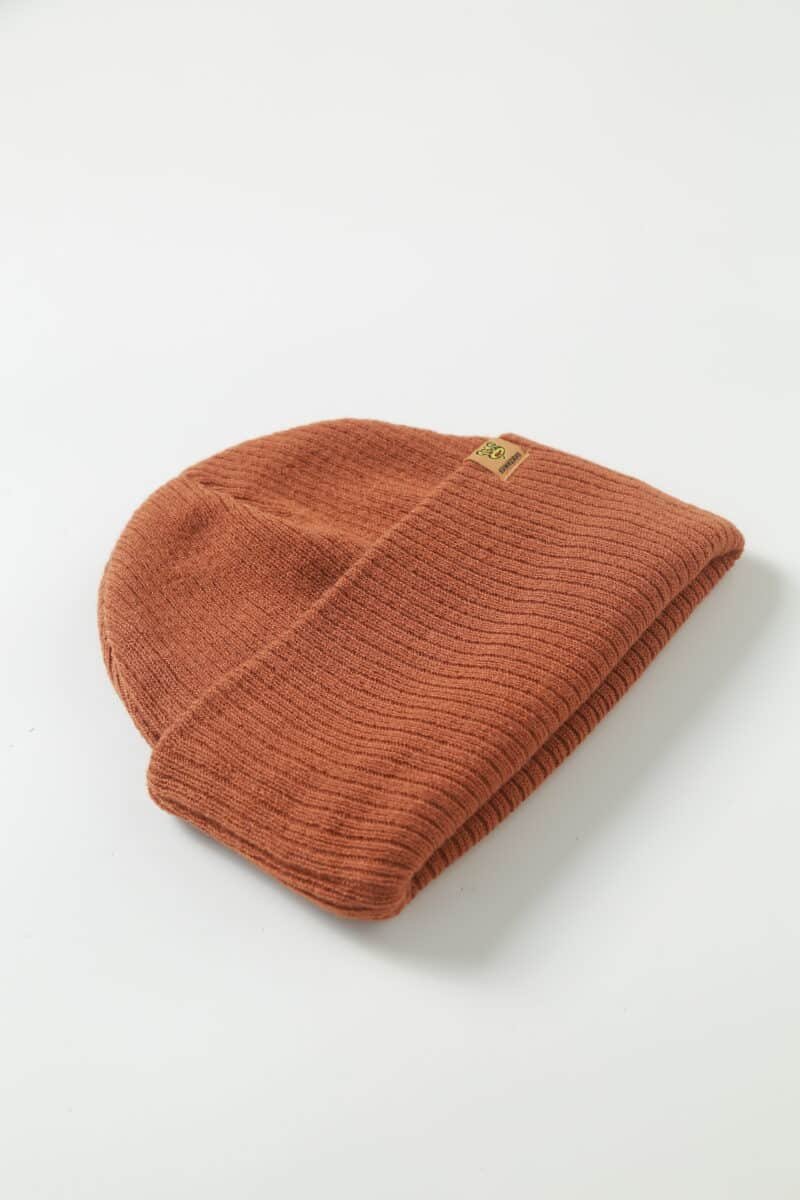 Rusty Red Waffle Cuffed Beanies