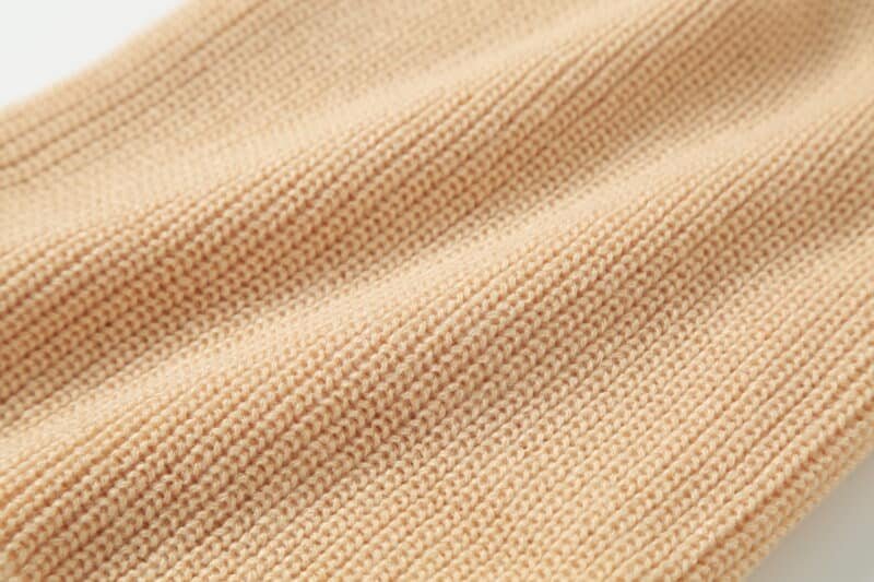 Beige Waffle Cuffed Beanie 6
