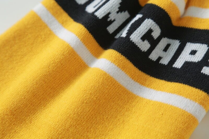 100% Acrylic Yellow Pom Beanie Hat