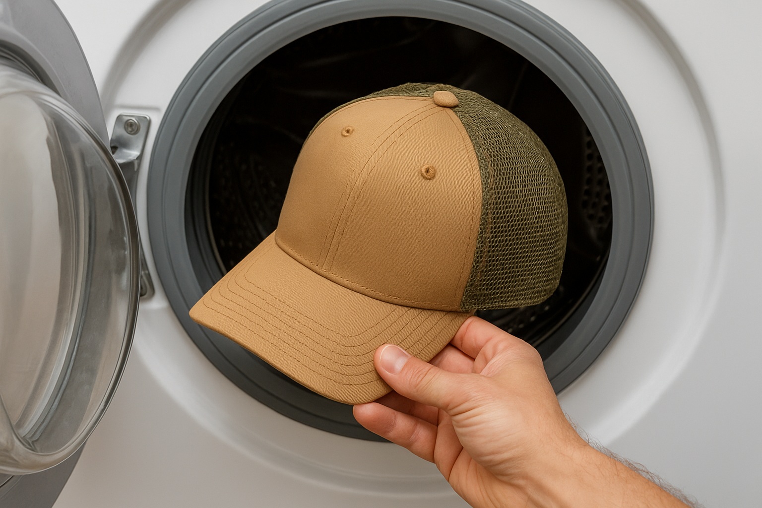 Washing a Trucker Hat in a Washing Machine