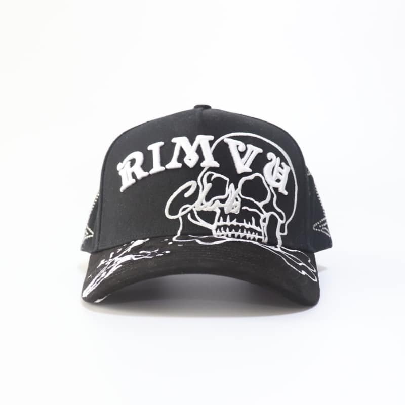black cotton baseball cap with rhinestone and embroidery1