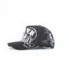 black cotton baseball cap with rhinestone and embroidery2