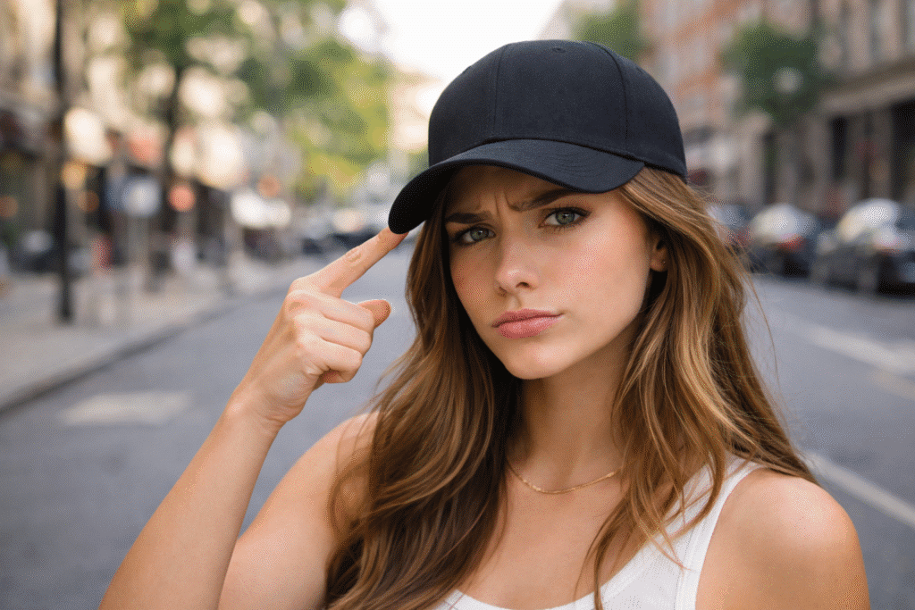 estirar una gorra de béisbol ajustada