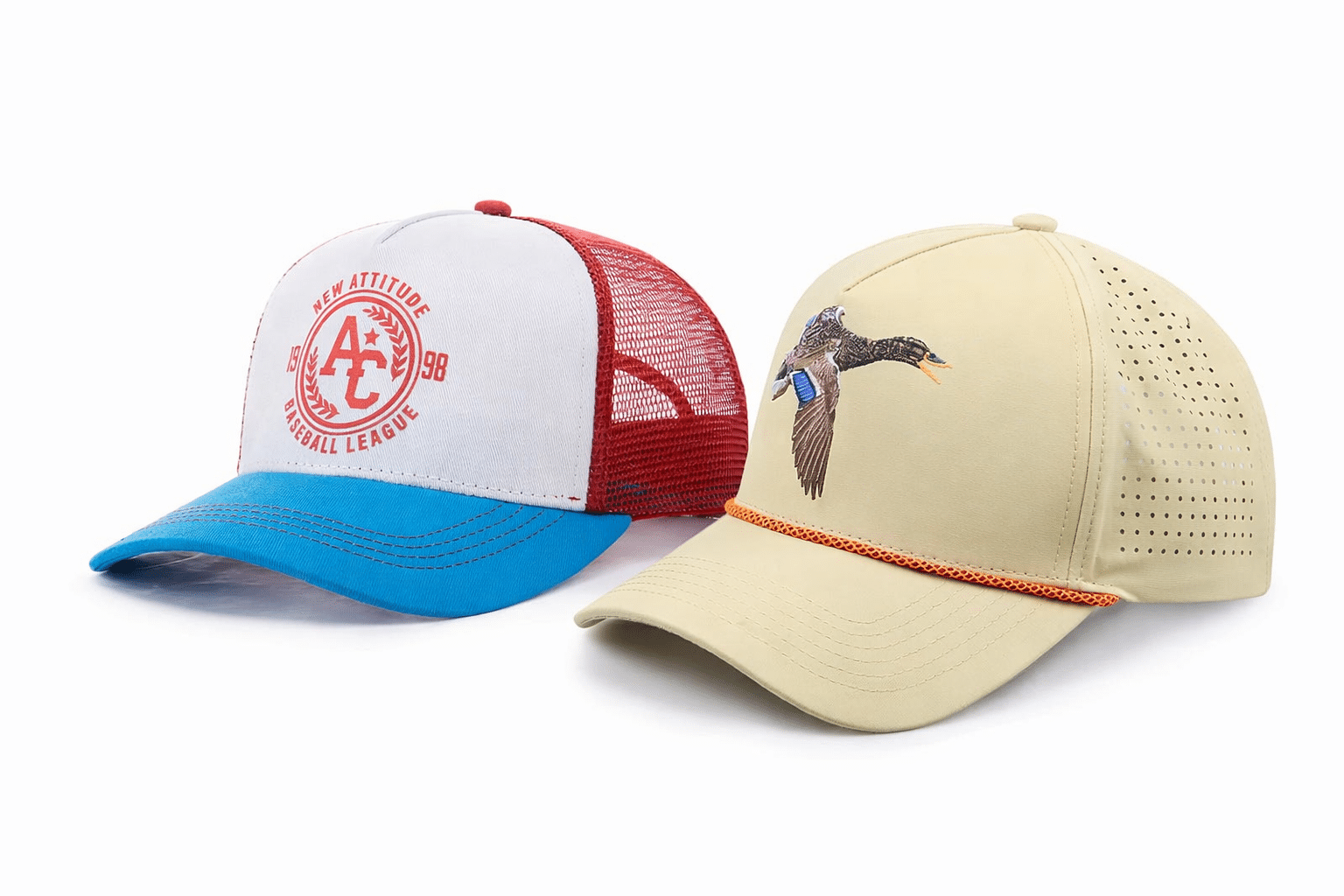 Bordado frente a impresión en sombreros