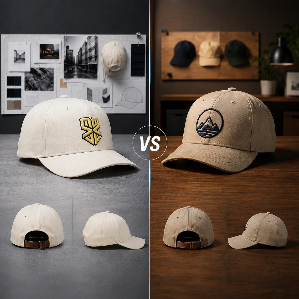 Gorras de béisbol de 5 paneles frente a las de 6 paneles
