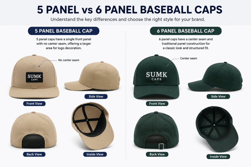 Baseballkappe mit 5 oder 6 Segmenten