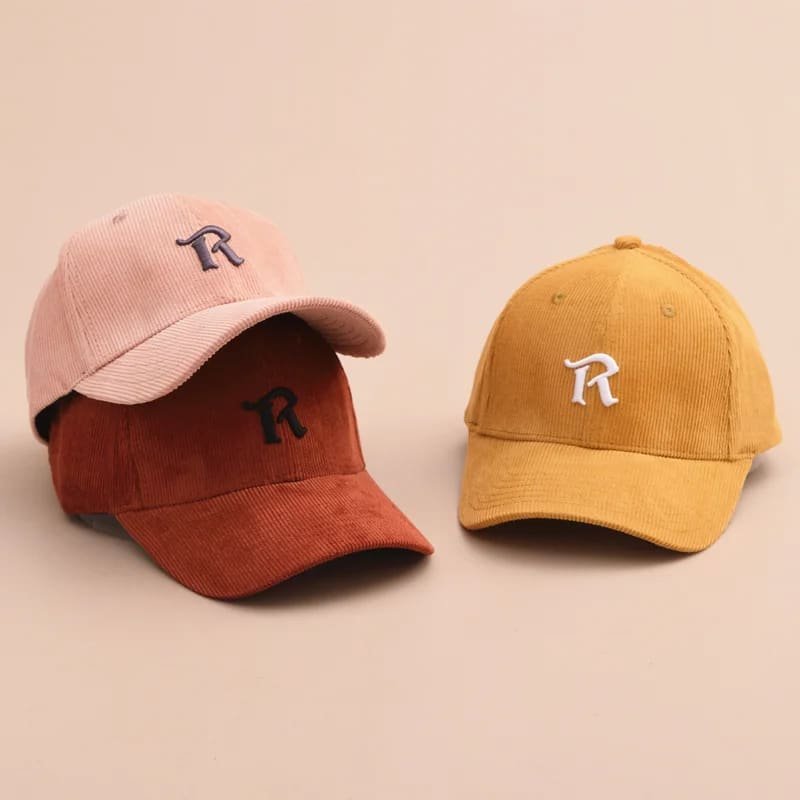 6 Panel Stickerei Logo Cord Baseballmütze