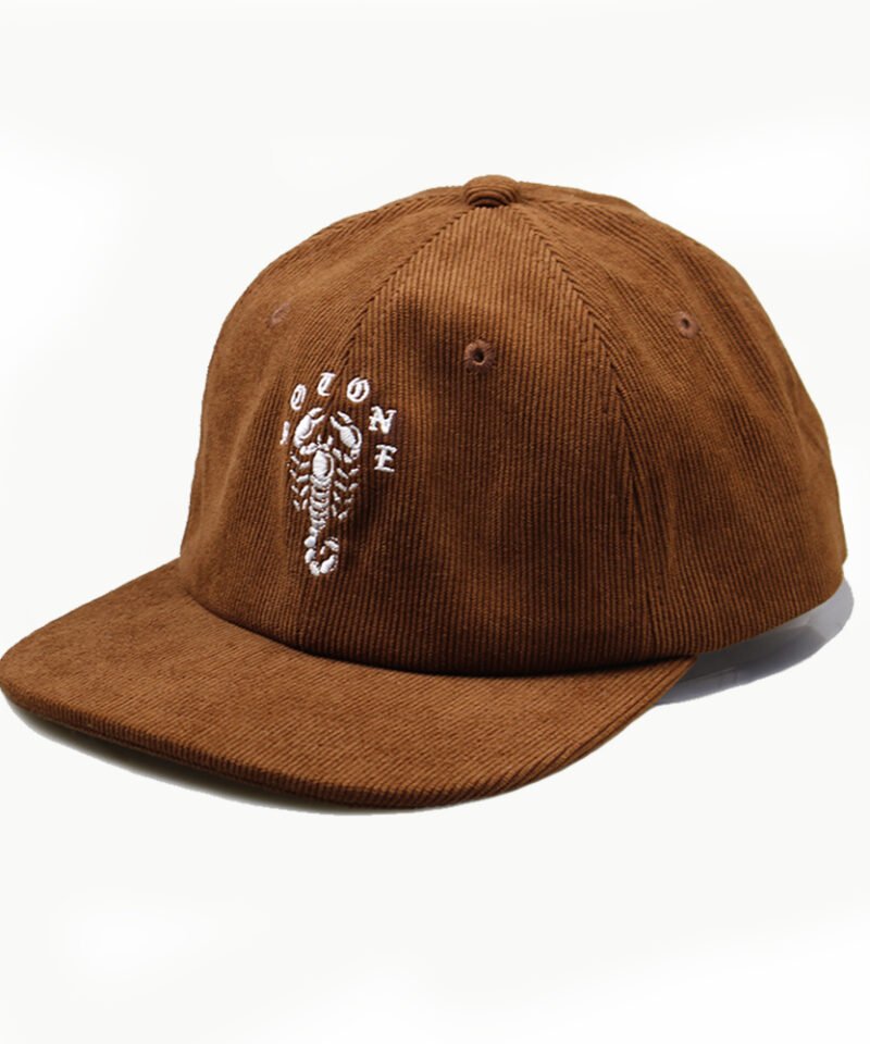 Brown Flat Embroidery Corduroy Dad Hat