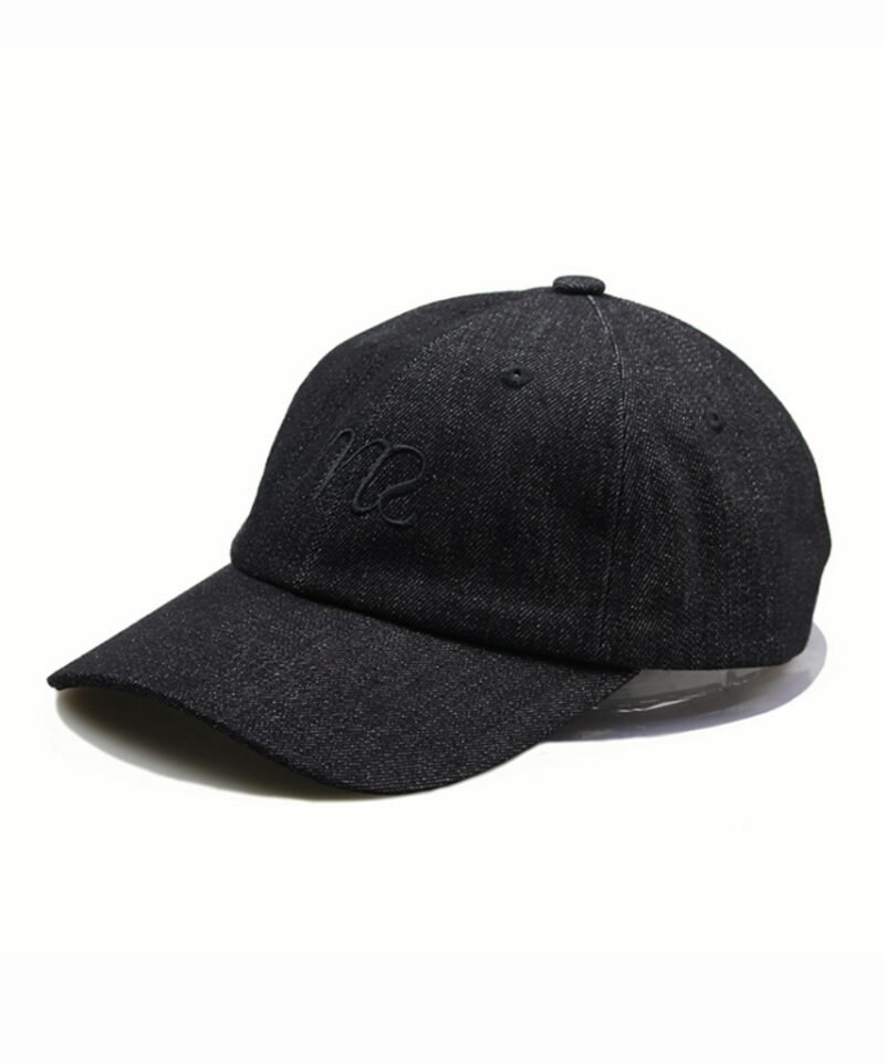 Black Denim Dad Hat with Flat Embroidery1