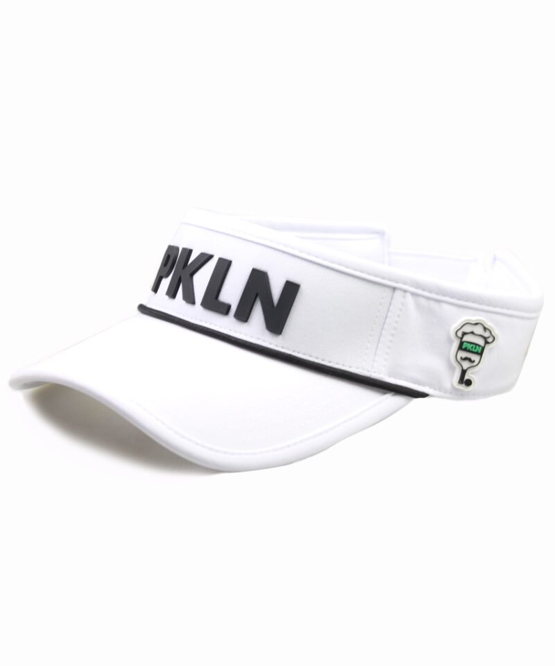White polyester visor cap with silicone printing